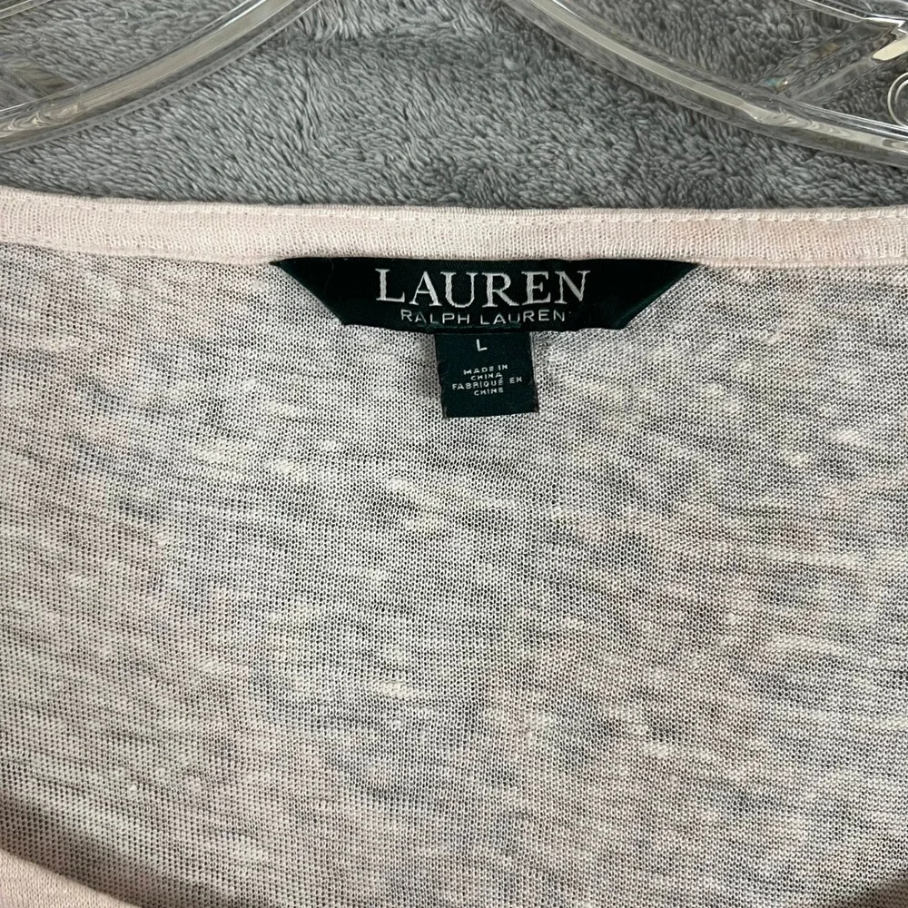 Ralph Lauren Poncho Top‎ Womens L 100% Linen Orange Ombre Lightweight